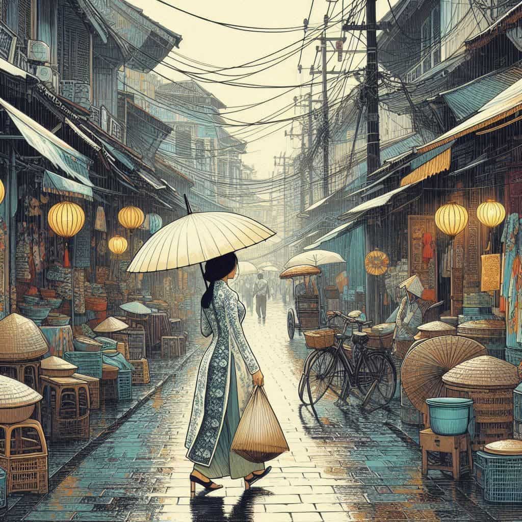 market street of Vietnam