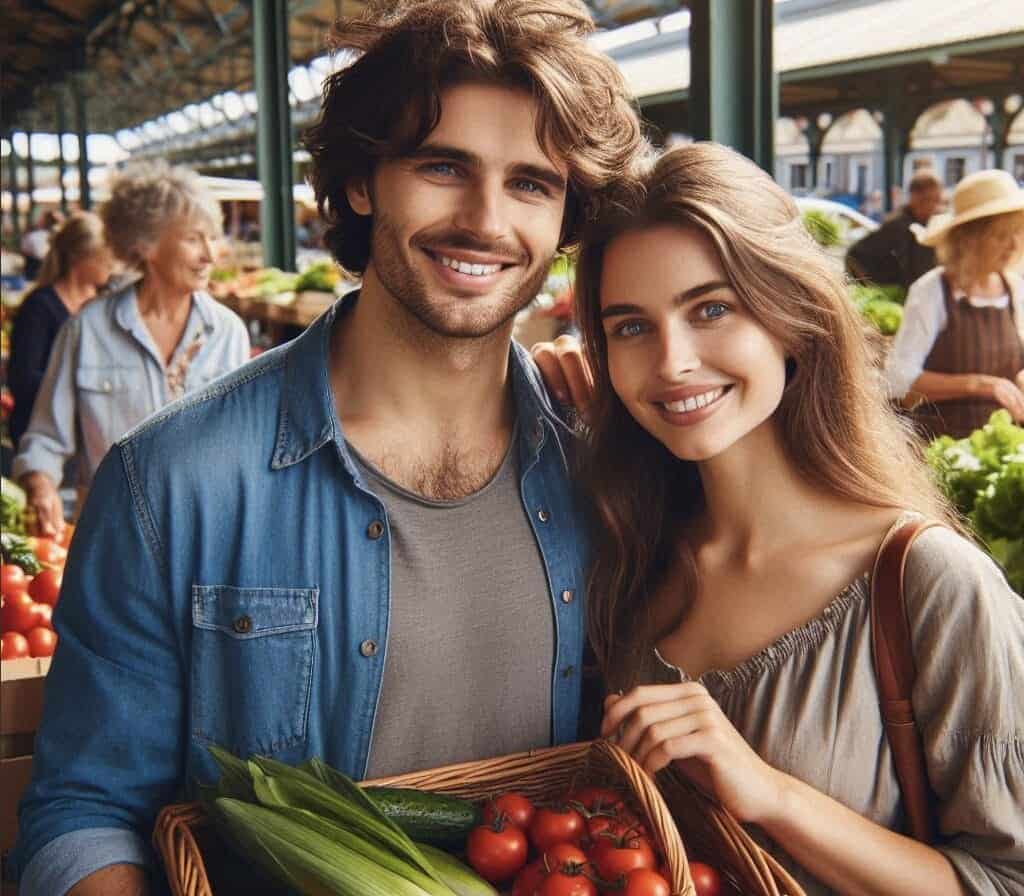 couple visiting a Farmers' Markets